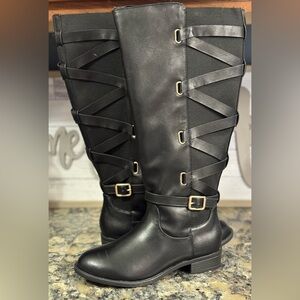 Thalia Sodi Veronika Women’s Black Knee High Riding Boots (Size: 6W)